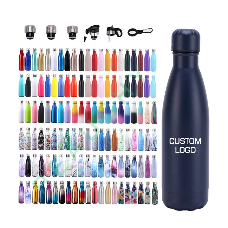 Beauchy Insulated Stainless Steel Water Bottle Vacuum Double Wall Sports Water Bottle Cola Shape Travel Thermal Flask