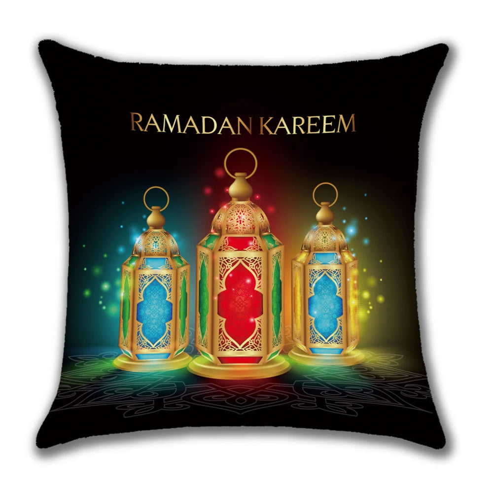 Islamic Light Pattern Throw Pillow Case for Ramadan and Eid for Home or Hotel Decor Premium Cushion Cover Pillowcases