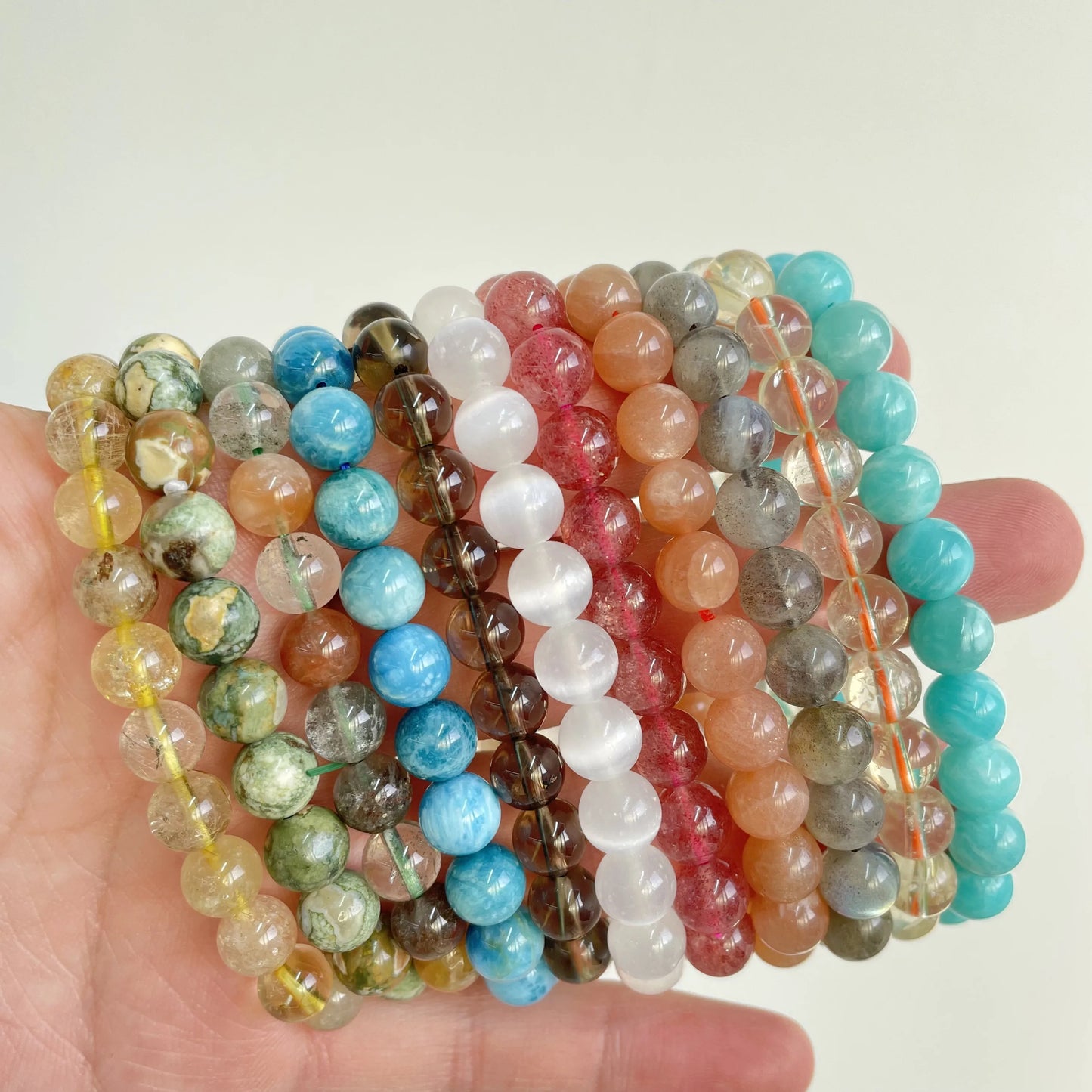 8mm Natural Stone Stretch Reiki Jewellery Crystal Gemstone Bracelet Bead Chakra Gift