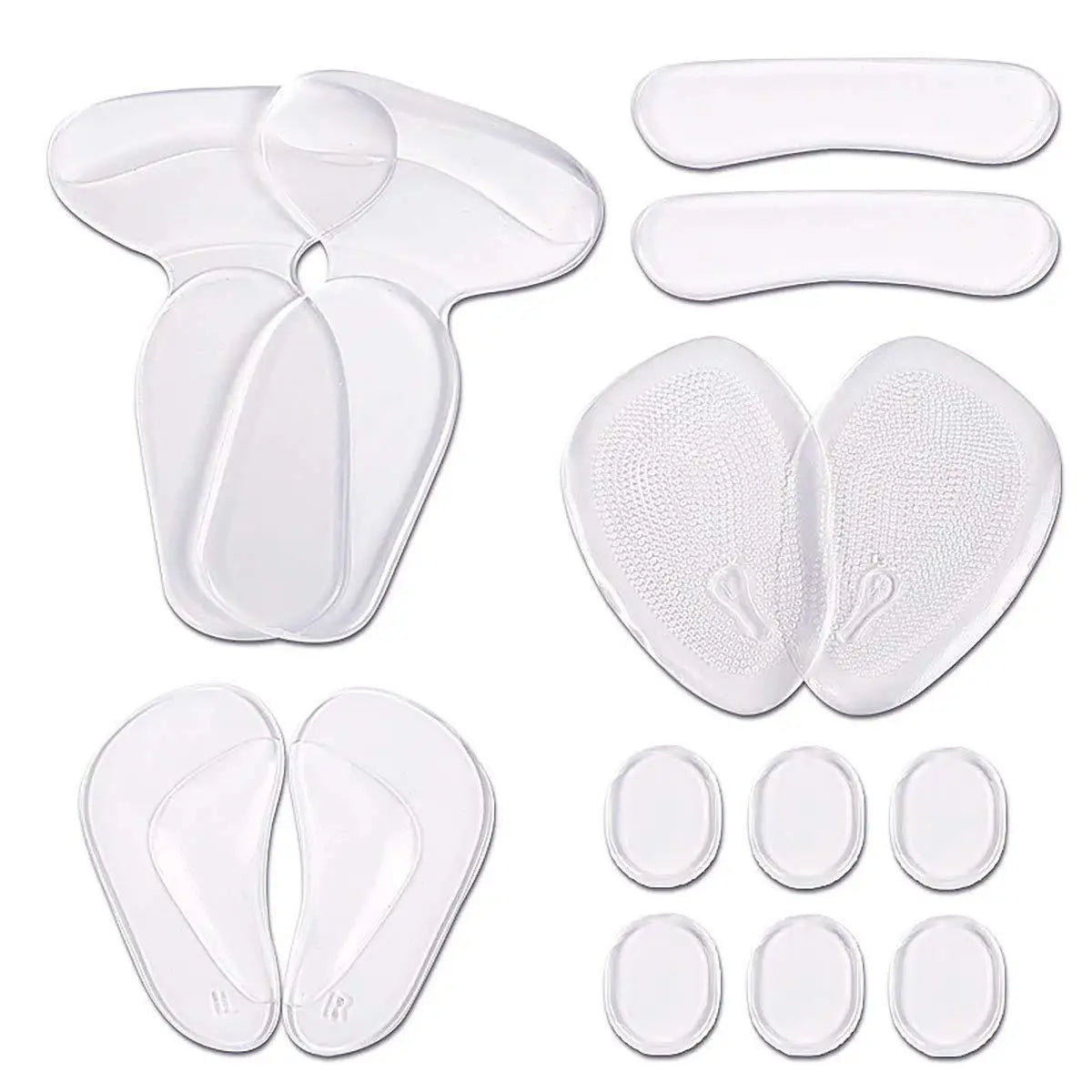 Wholesale Heel Pad Silicone Anti Wear and Anti slip Half Size Pad Transparent Invisible Massage Shock Absorbing Pads MOQ 2 Se