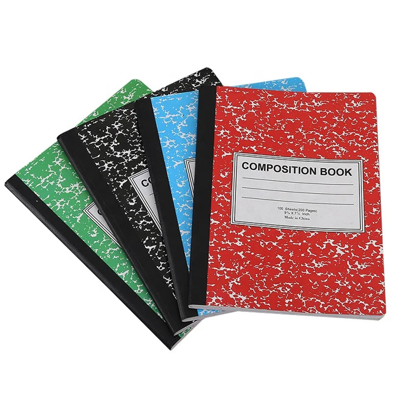 Customized B5 Ruled Marble Soft Covers 100 Sheets Printed Primary School Composition Notebooks for College School Office