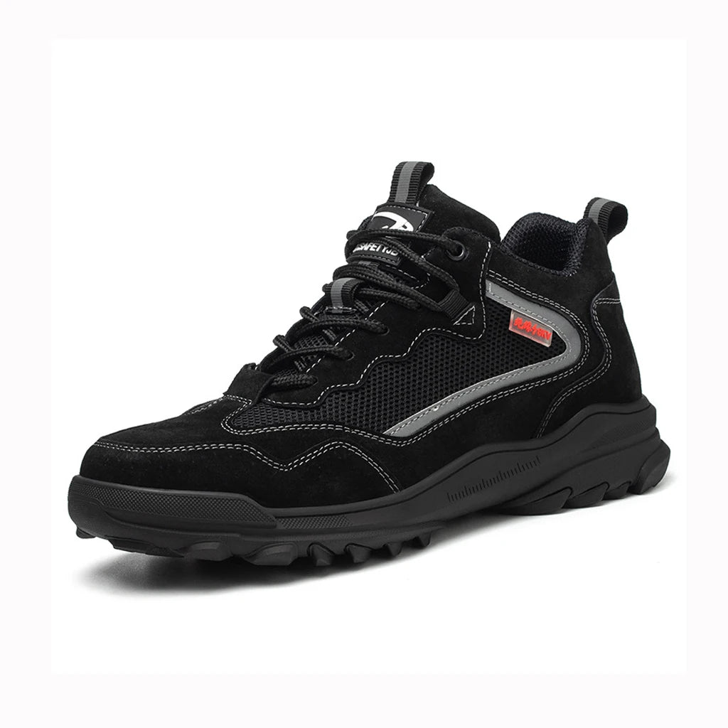 Hot Sale Black Safety Shoe Plastic Toe Insulated Sole Work Shoes Anti-slip Puncture Proof Industrial Men's Safety Shoe for Wo