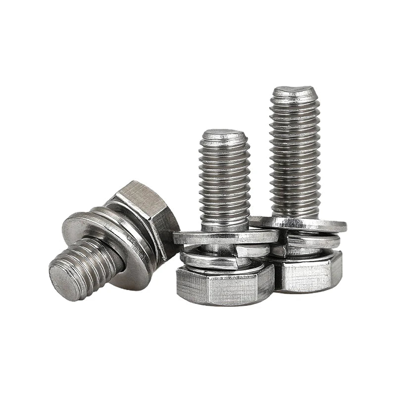 Customized Stainless Steel 304 & Carbon Steel Metric Hex Head Cross Drive Combination Screws in Box
