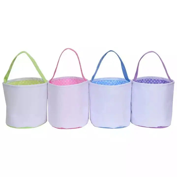 Sublimation Blanks Linen DIY Kids Easter Decoration Gift Storage Bucket Bunny Bag Easter Baskets Easter Toys for Kids 10PCS 1