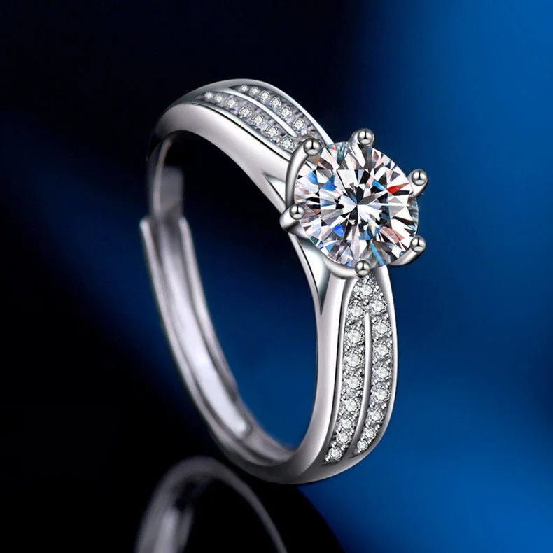 Fashion Luxury Adjustable Diamond Zircon Women Wedding Engagement Ring for Men and Women Jewelry Wholesale
