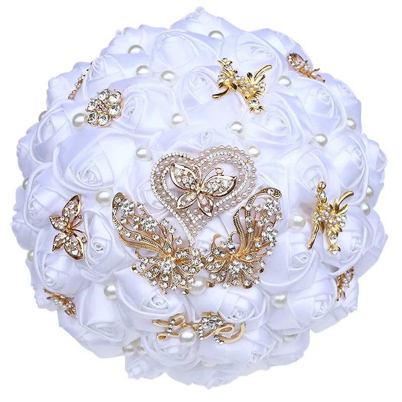Morili Real White Holding Flowers for Wedding Wedding Photography Bride Party 15 Years Holding Flowers Bridal Bouquet MB21