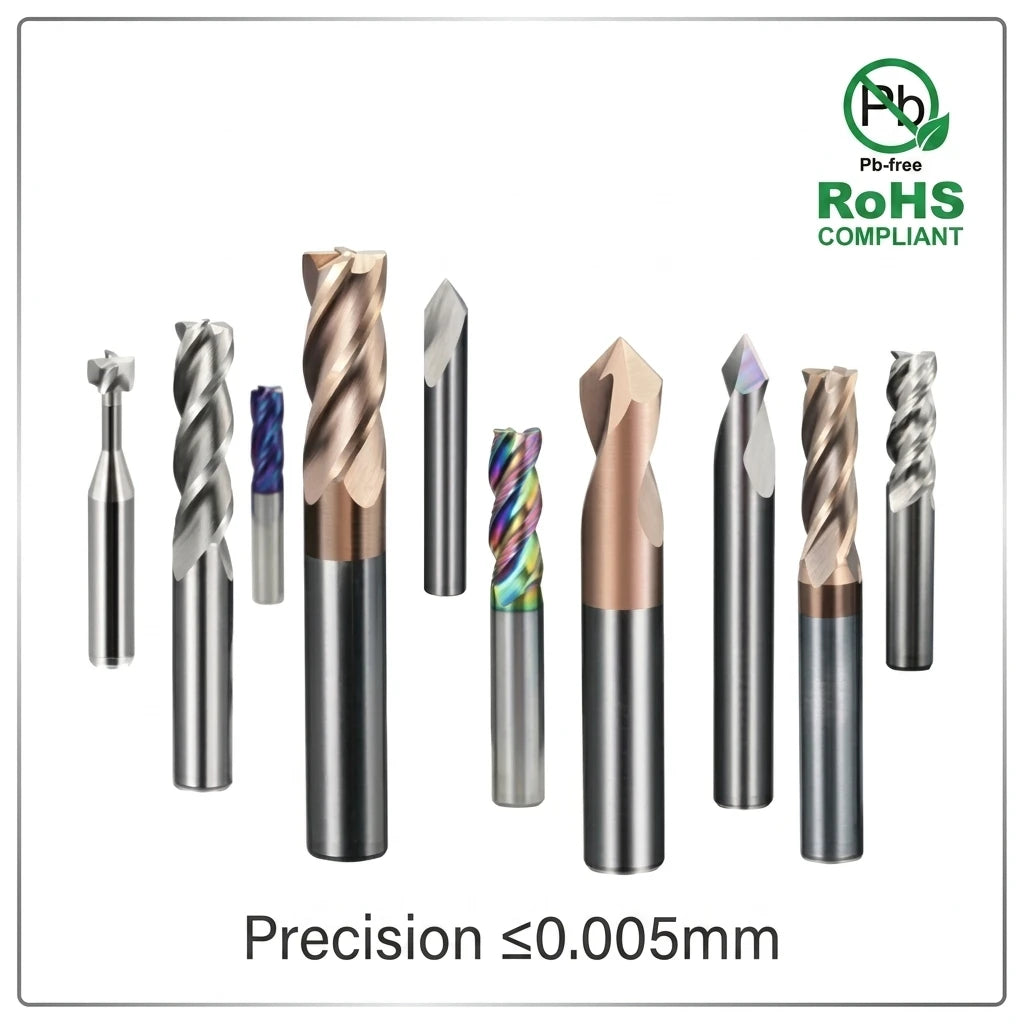 CHENGZHEN HRC55 4-Flute High Precision End Mill - ≤0.005mm Tolerance AlTiN Coated CNC Tool RoHS Certified