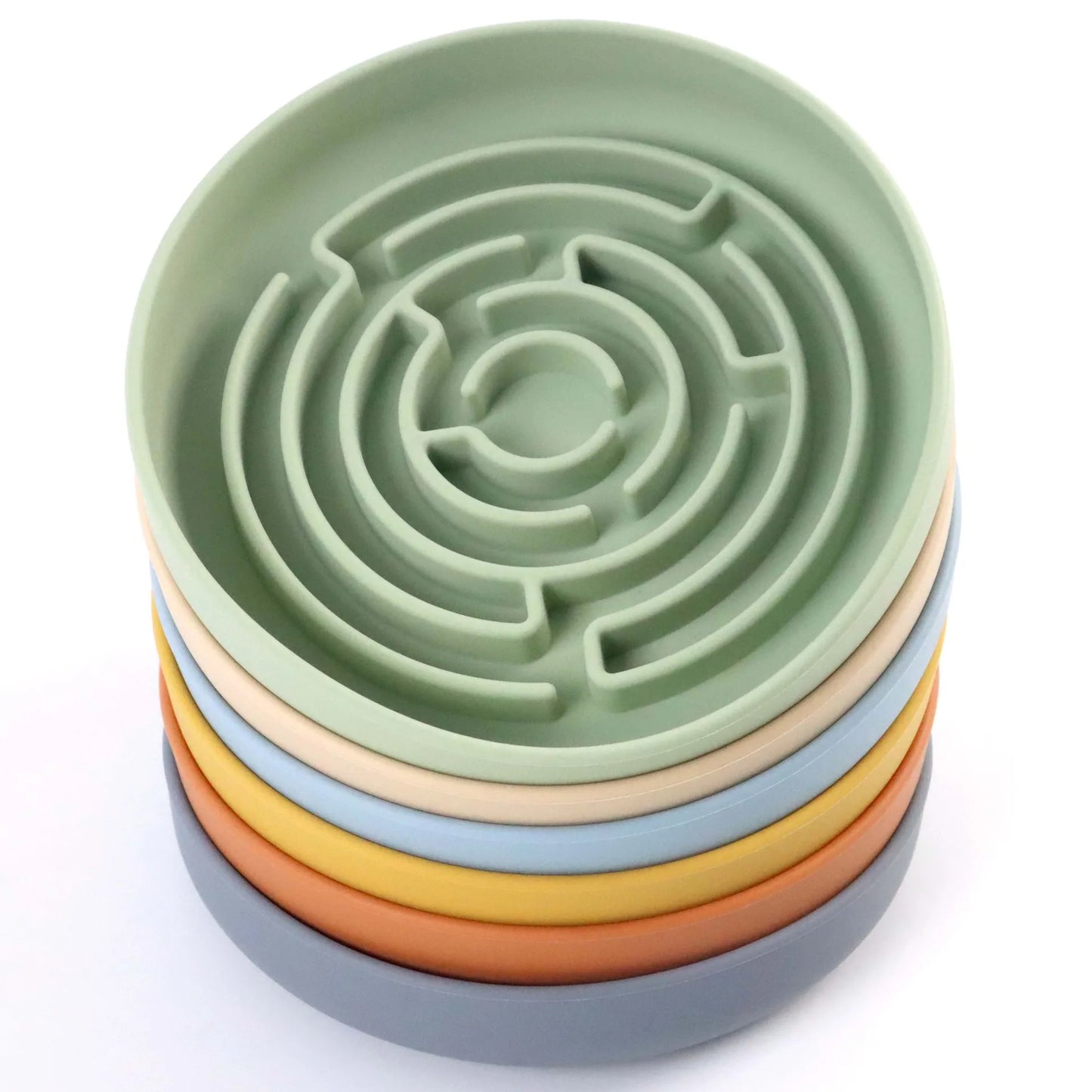 Kingtale Custom Non-Slip Slow Feeder Dog Bowl Food Grade Silicone Pet Supplies with Maze Puzzle Design