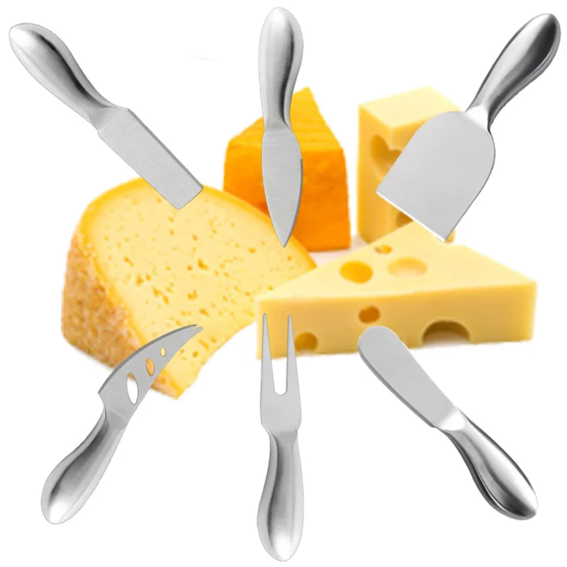 New Wholesale Stainless Steel Cheese Knife and Fork Set Home Kitchen Cheese Knife Cutting Tools