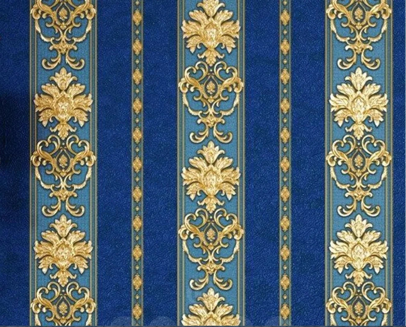 UDK Hand-Painted White and Gold Floral Design Wallpaper Modern 3D PVC Waterproof for Living Room Home Decor
