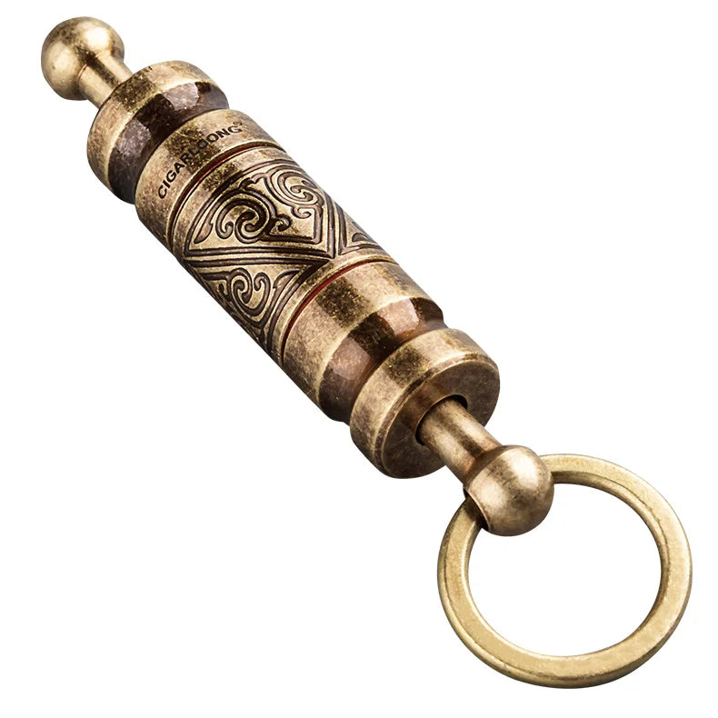 CIGARLOONG Cigar Punch Vintage Bronze Cigar Cutter Two Size Drill Hole Function