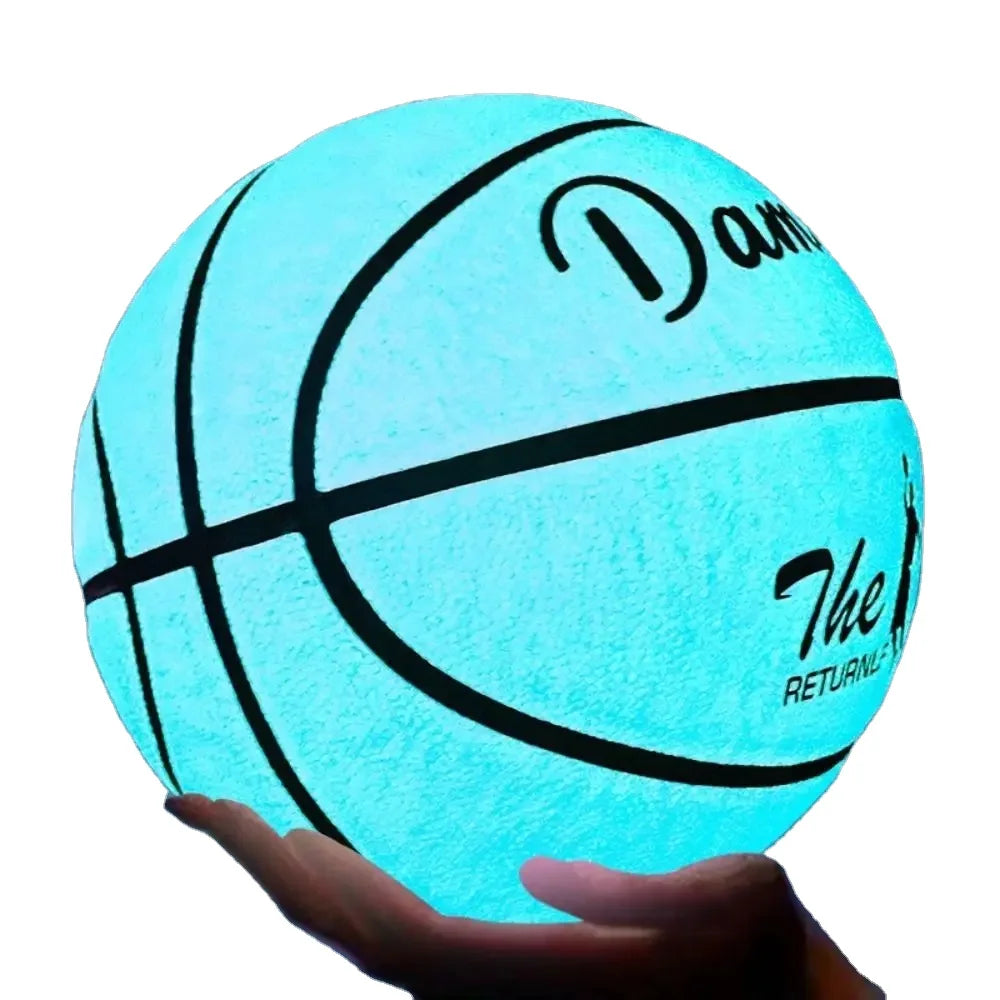 7# Wear-Resistant Basketball Glowing Light Luminous Glowing Basketball PU Antiskid Luminous Basketball