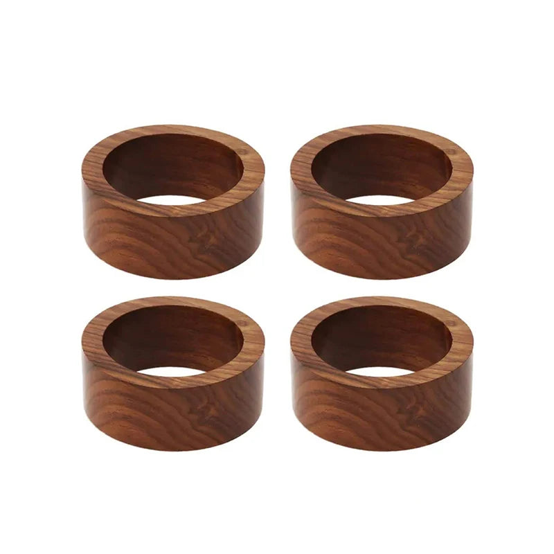Acacia Wood Napkin Rings Custom Logo Wooden Round Napkin Holder OEM Wholesale Rustic Tableware Decor for Dining Wedding Party