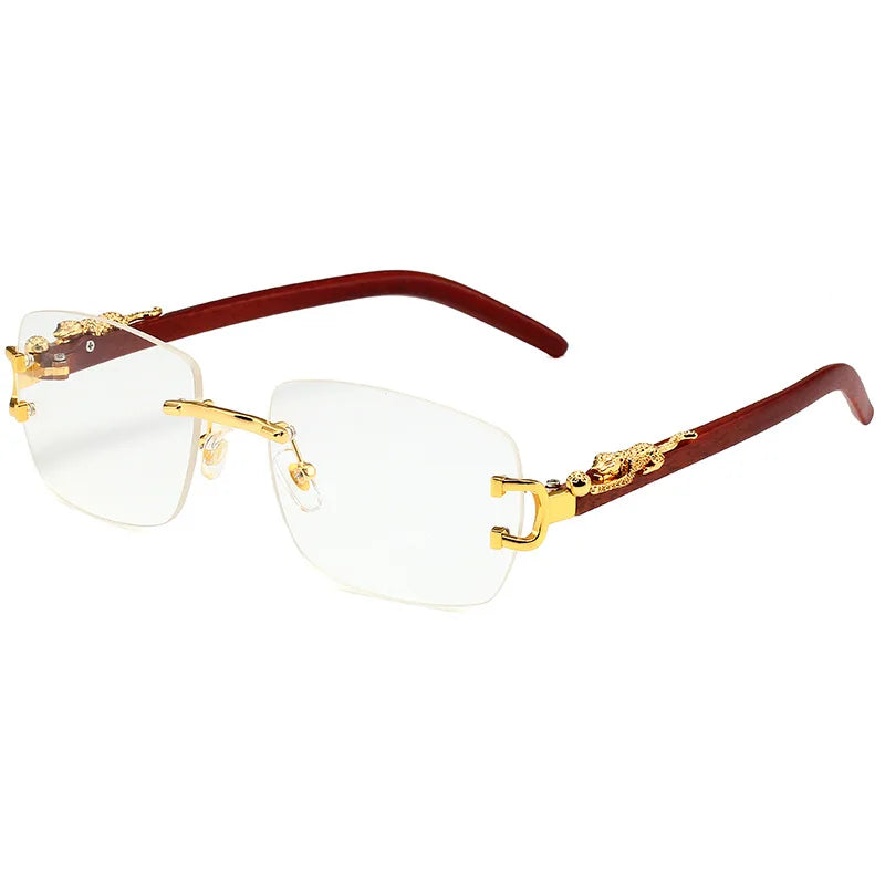 2024 New Mirror Europe and the United States Wind Frameless Outdoor Color Shade Metal Legs Women's Sunglasses Gradual Shades
