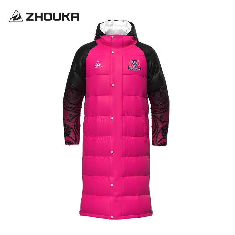 New Look Hot Sale Custom Plus Size Unisex Soccer Wear Down Jacket Coat Fashion Clothes Winter Football Puffer Cotton Outwear