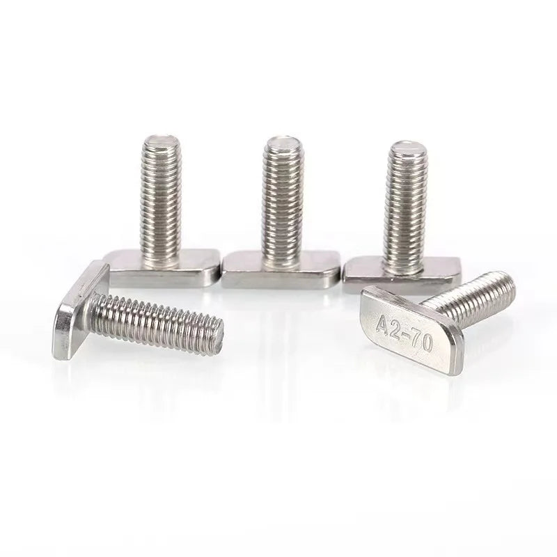 M8 M10 T-Shaped Stainless Steel T-Bolts Grade 8 Metric Thread Natural Finish Customizable Sizes Industrial Use