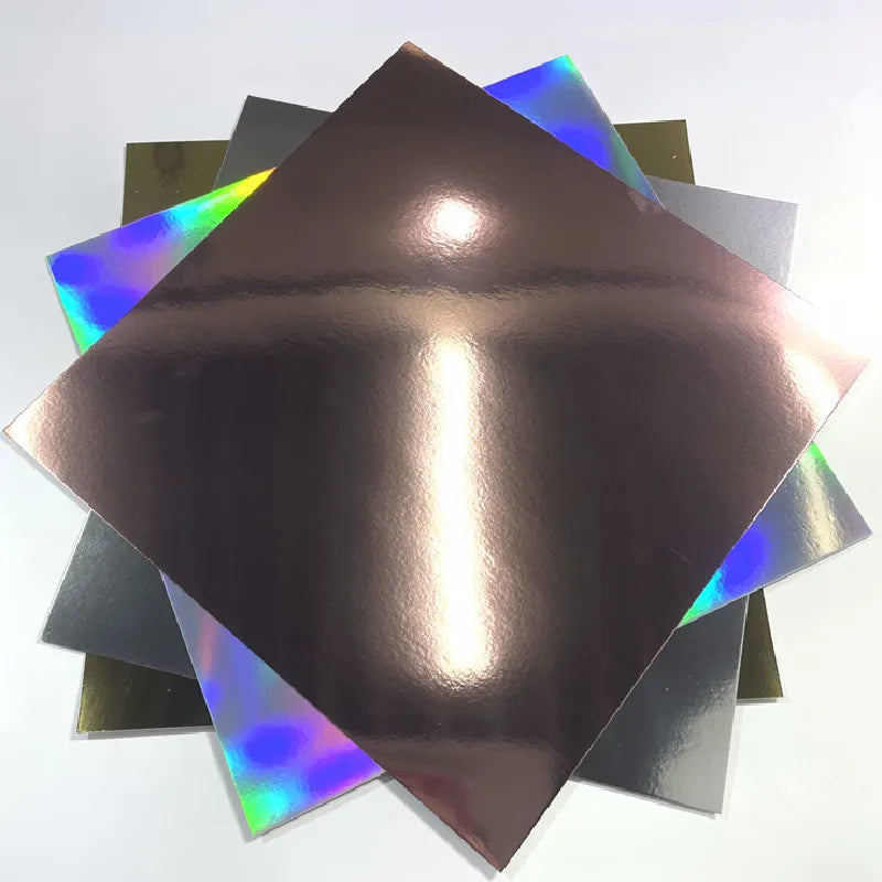 300 Gsm 12*12 Inc Bright Face Metal Foil Mirror Card Premium Card Sparkling Craft Flash Card