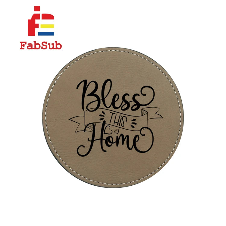Laserable Coaster Blank Factory Custom Sublimation Laserable Leather Drink Car Restaurant Coaster Sublimation Coaster Blanks