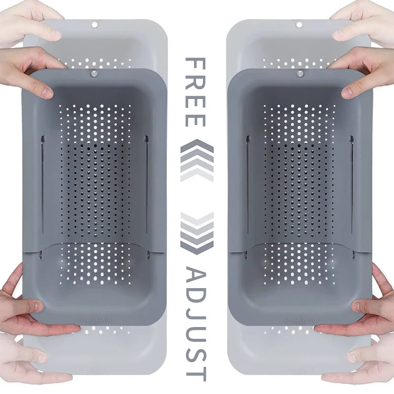 Kitchen Accessories Multifunctional Plastic Portable Collapsible Storage Washing Draining Suppliers Sink Drain Basket Stretch
