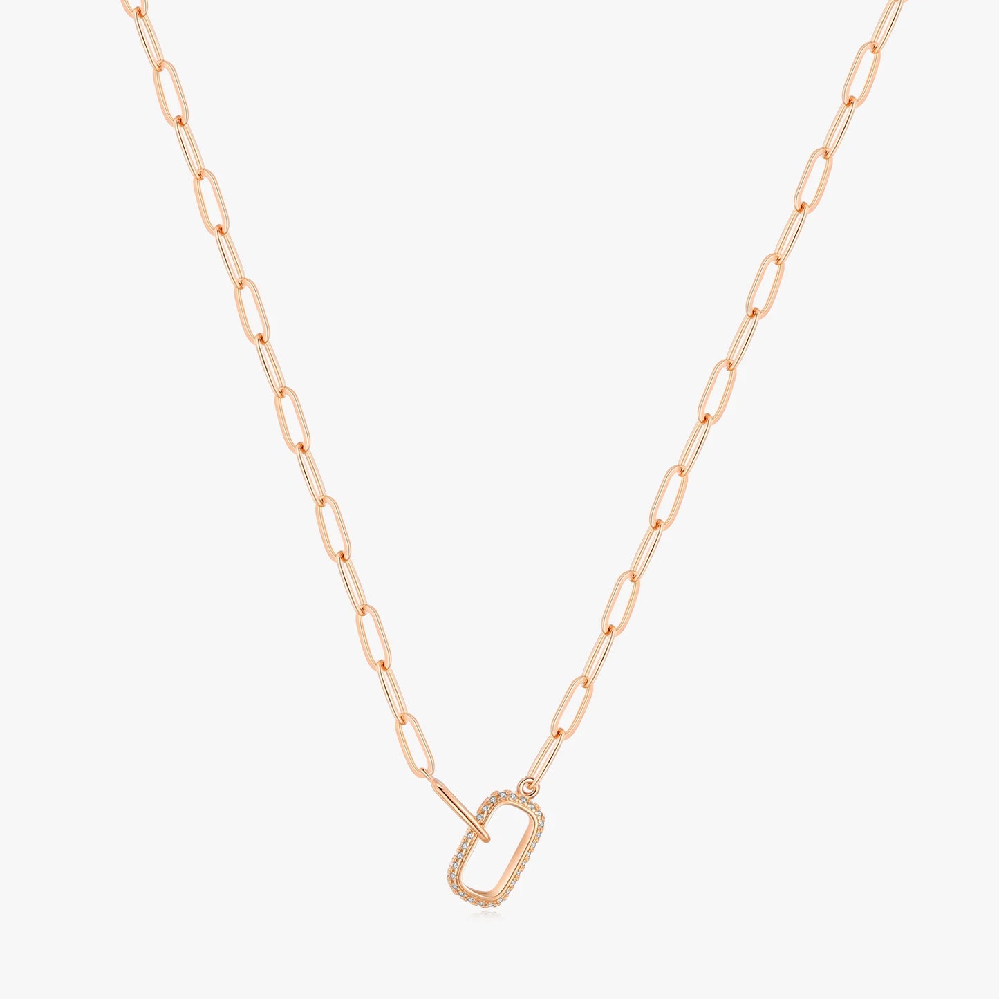 925 Sterling Silver Simple Geometric Pendant Necklace for Women Fashion Lock Chain Necklace Wedding Engagement Jewelry