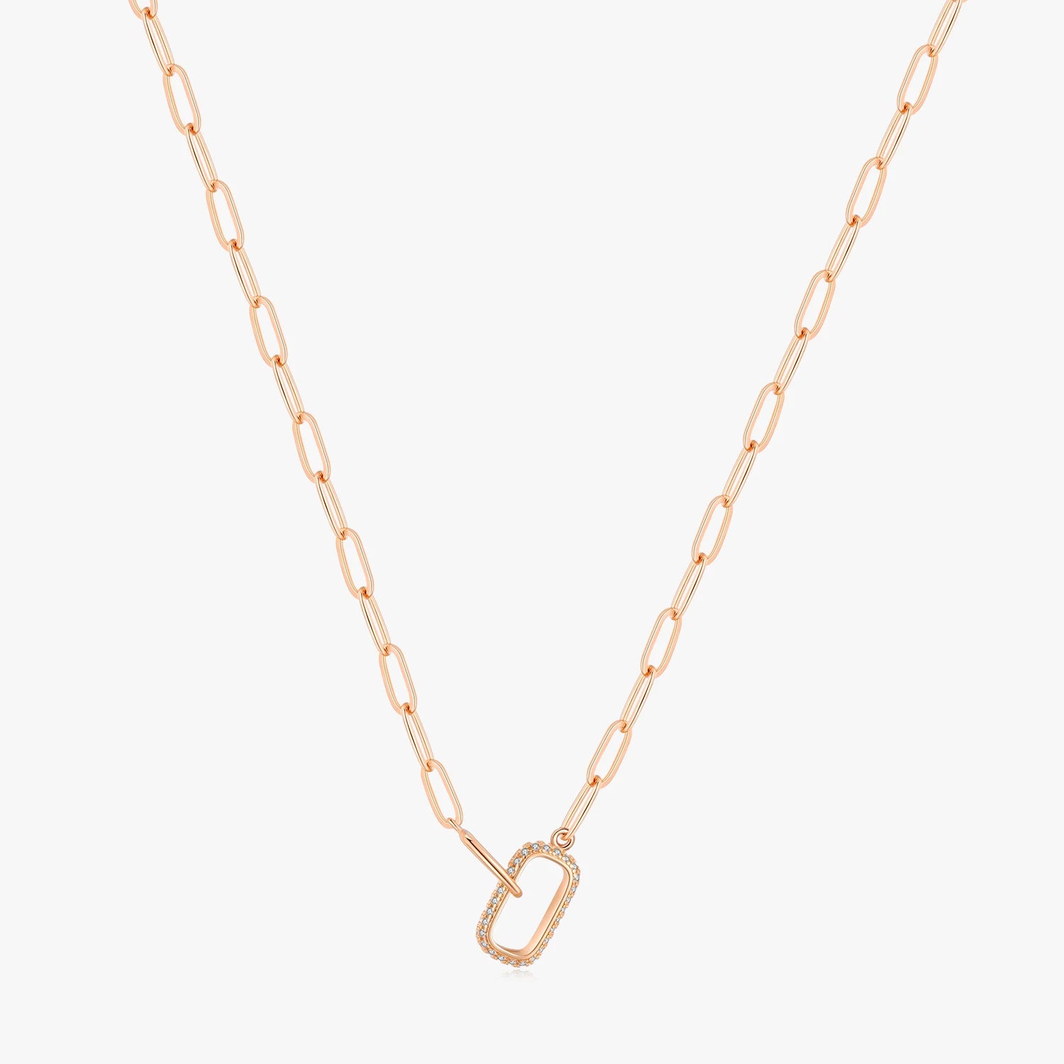925 Sterling Silver Simple Geometric Pendant Necklace for Women Fashion Lock Chain Necklace Wedding Engagement Jewelry