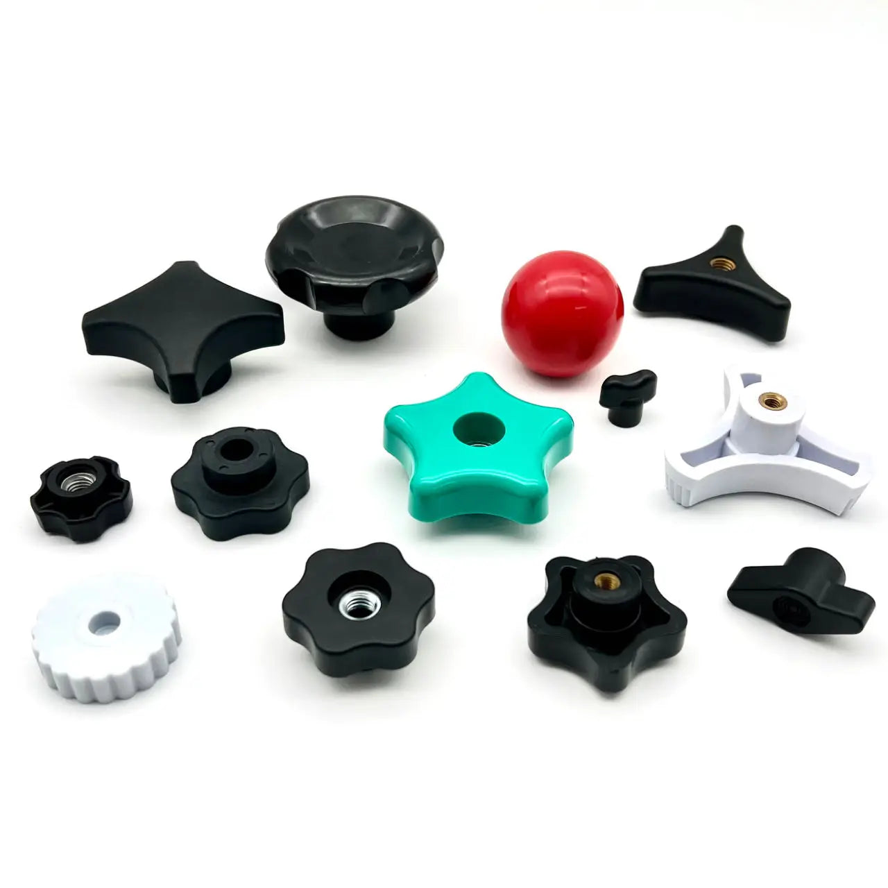Custom Injection Molding Multicolour M5 M6 M8 M10 M12 Star-Shaped Control Black Tightening Knob Screw Thumb Kitchen Drawers