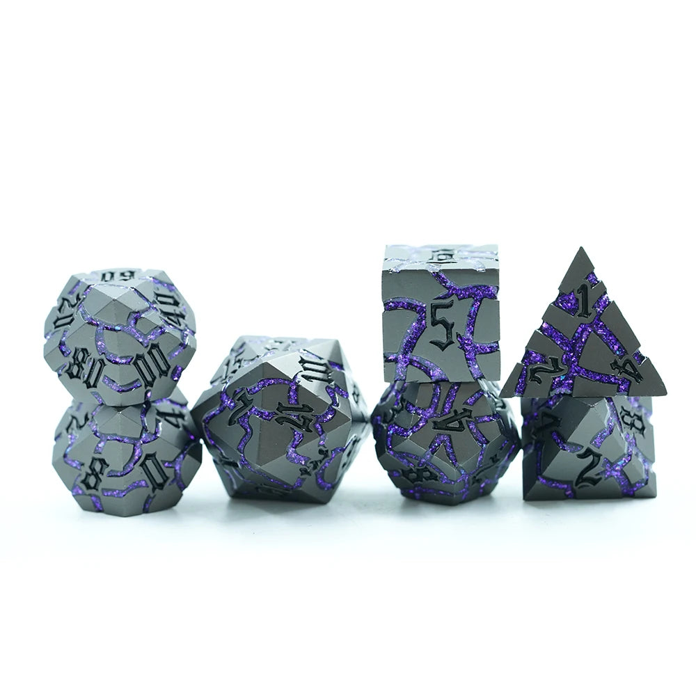 Custom 16mm Mini Polyhedral Metal Dice Set D20 Sharp Corners Black for Table DND Games and Board Games