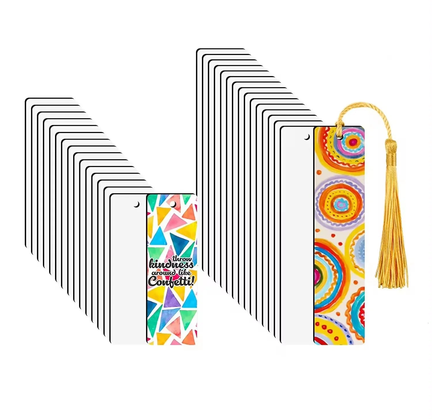 Cheap Custom Wood MDF Sublimation Bookmarks with Tassels Blank Design for Souvenir Promotion