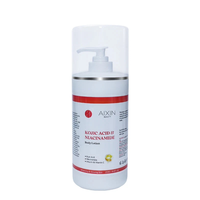 AiXin Private Label 500ml Kojic Acid Niacinamide Body Lotion Skin Brightening Body Face Lotion for Whitening Body Lotion