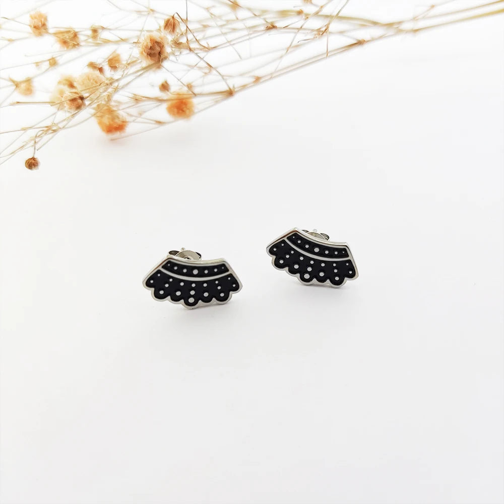 RBG Dissent Collar Stud Earrings Pendientes De Joyeria De Moda Earrings Jewelry Women Colorful Enamel Jewelry