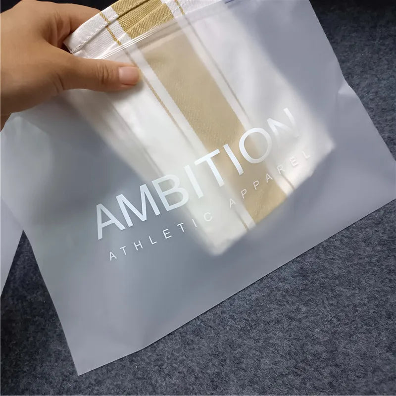 Customized Matte Frosted PE Zip Lock EVA Plastic Swimwear Packaging Logo for Apparel Including T-Shirts