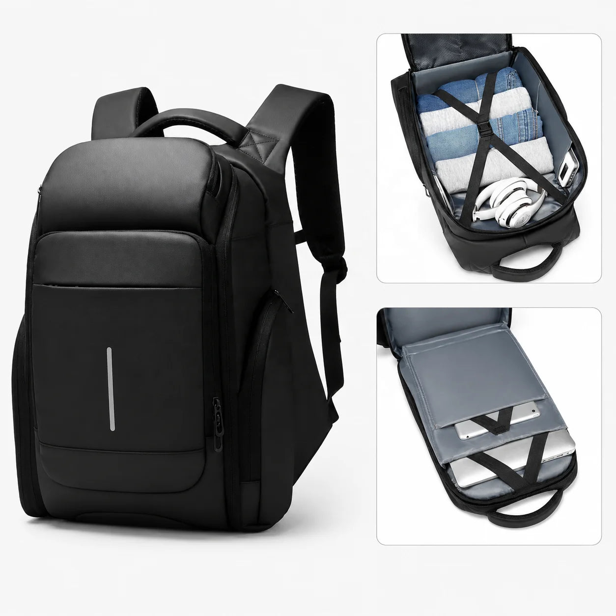 Custom logo Water Resistant Travel Backpack 17 Inch Laptop Backpack with SBS Zipper Shockproof Shoulder Strap Chest Buckle