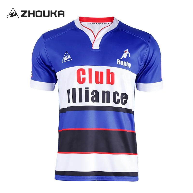 Wholesale Custom Designed Adult Rugby Football Uniform Shirt Breathable Digital Print Jersey Cheap Customized Rugby League We
