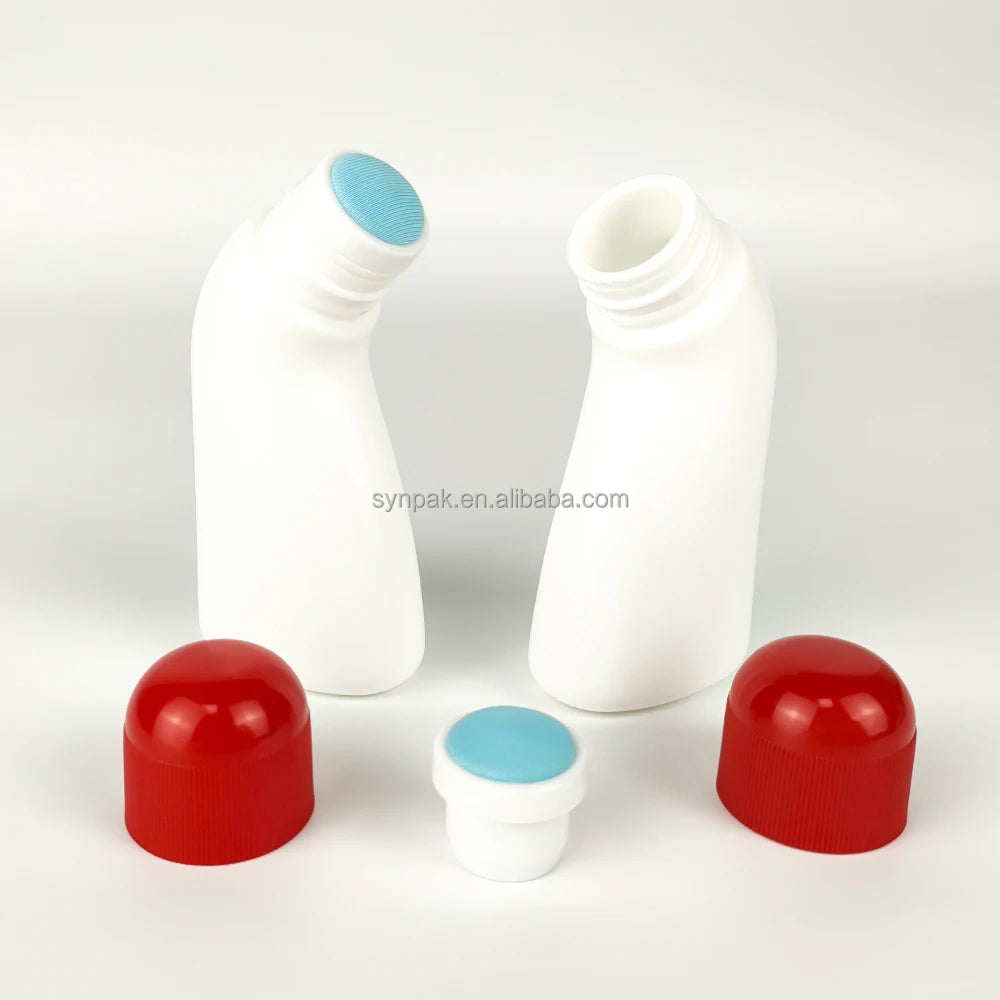 50ml PET Plastic Liquid Medicine Lotion Container Bend Neck Shape Sponge Top Screw Cap for Skin Care Cream Eye Cream Eye Crea