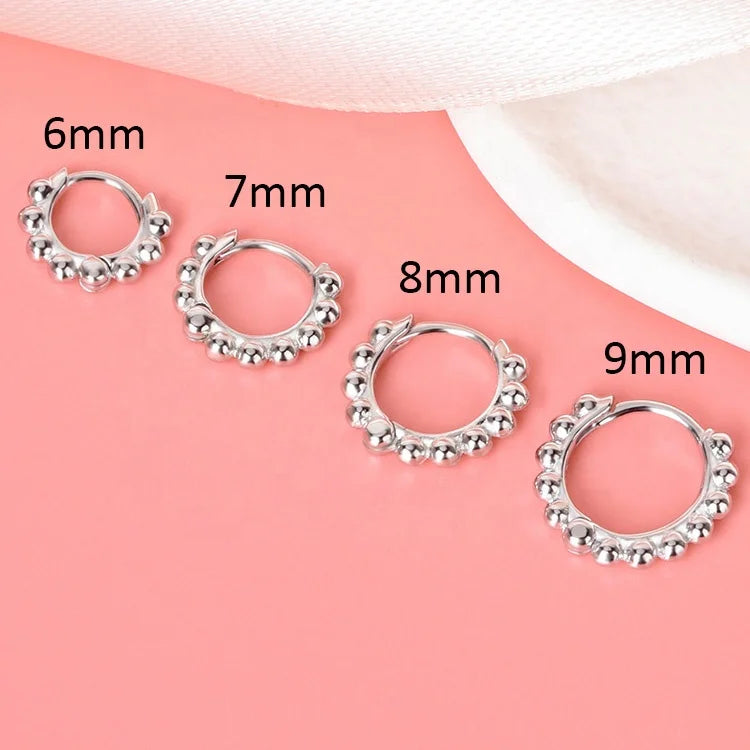 New Bulk Fashion Fine Jewelry Earrings Wholesale Rose 18k Gold Plated Cartilage Hinged Huggie 925 Sterling Silver Hoop Earrin