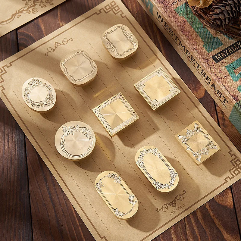 Vintage Photo Frame Series with Different Shapes of Wax Seal Stamp for Envelopes Wedding Invitations Exquisite Sealing Wax St