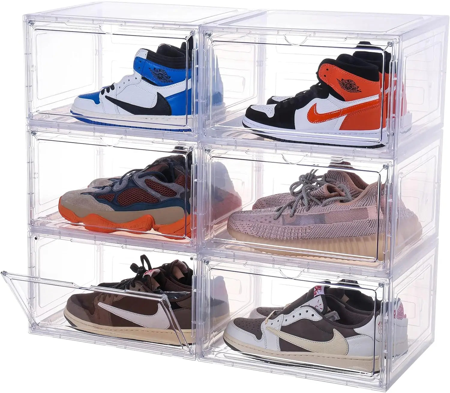 Foldable Rectangle Plastic Shoe Rack Storage Box Organizer with Eco-Friendly Design for Household Space Saving