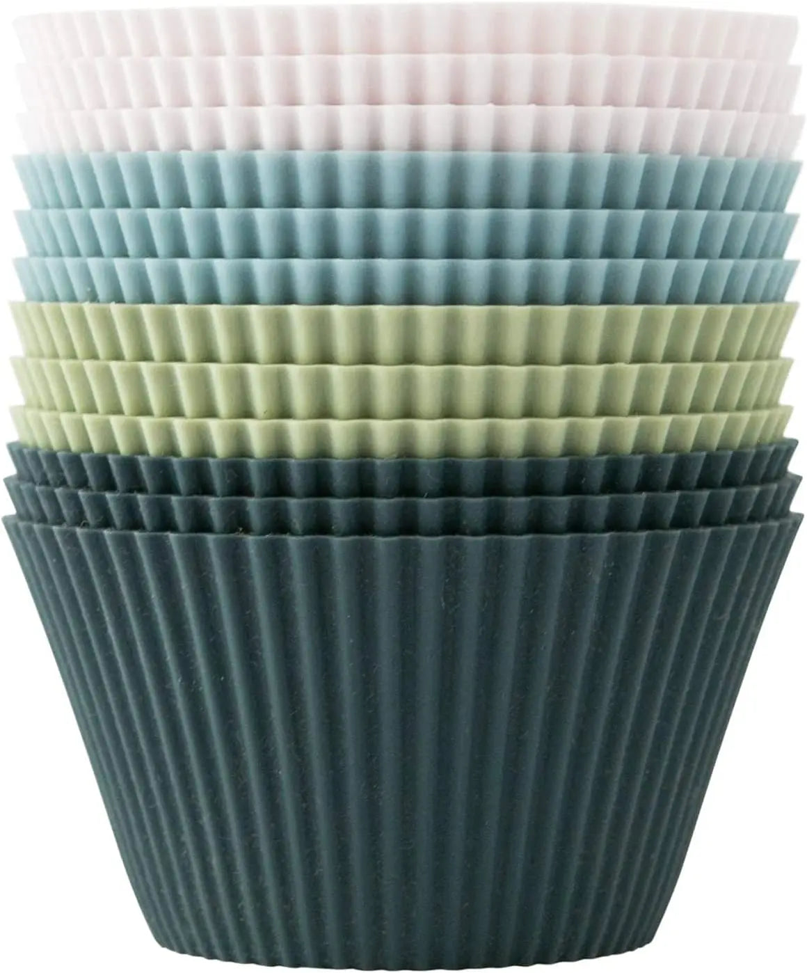 Kitchen Reusable Rainbow Colors Silicone Baking Cups BPA Free Dishwasher Safe