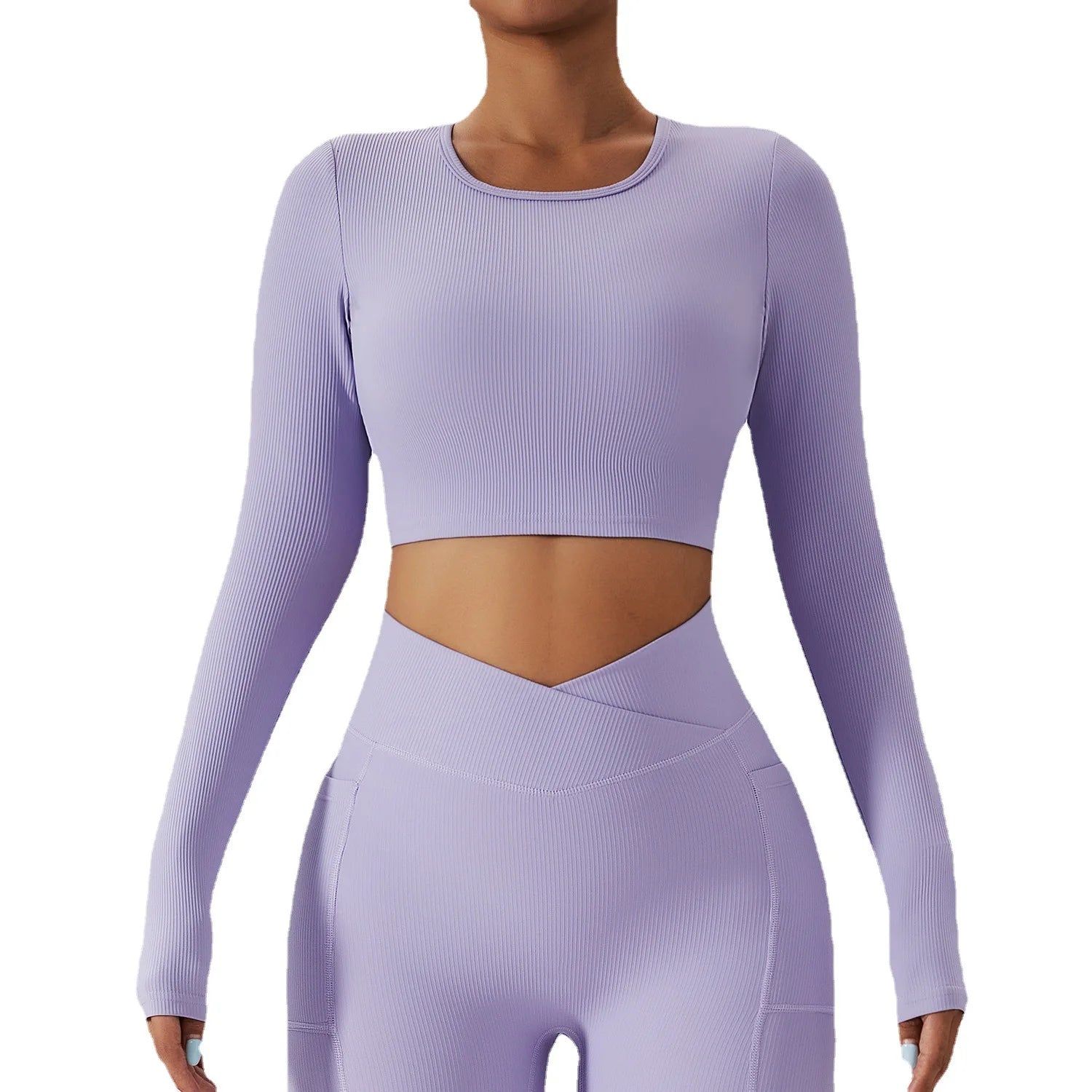 Running Long Sleeve Quick Dry Sports Gym Fitness Hollow Ribbed Women Yoga Top(Customized Products)