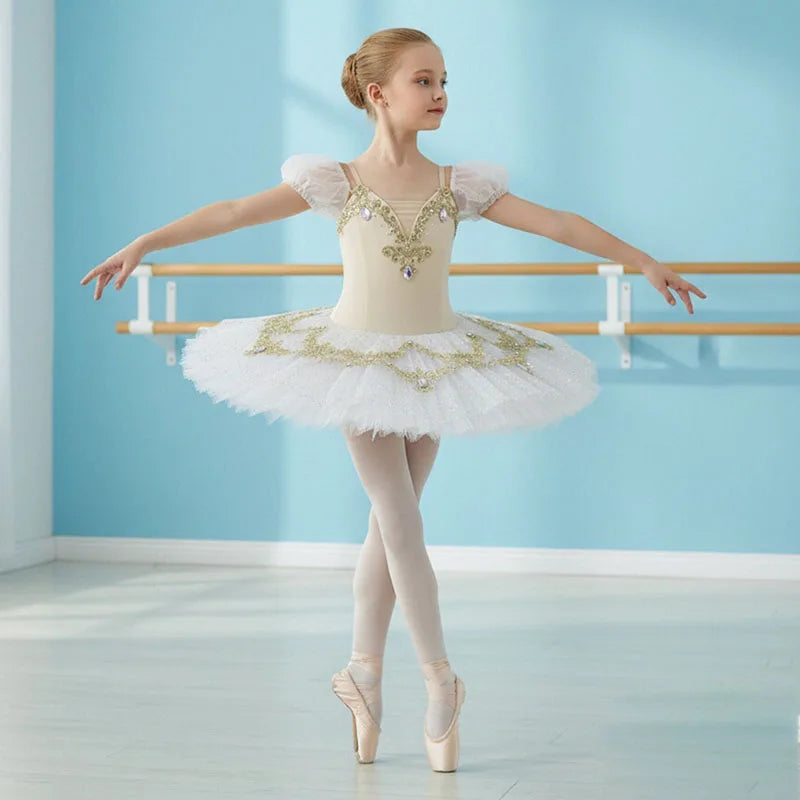 Ballet Tutu Pancake Professional Swan Lake Ballerina Tulles Platter Performance Tutus for Children Ballet Stage Costume