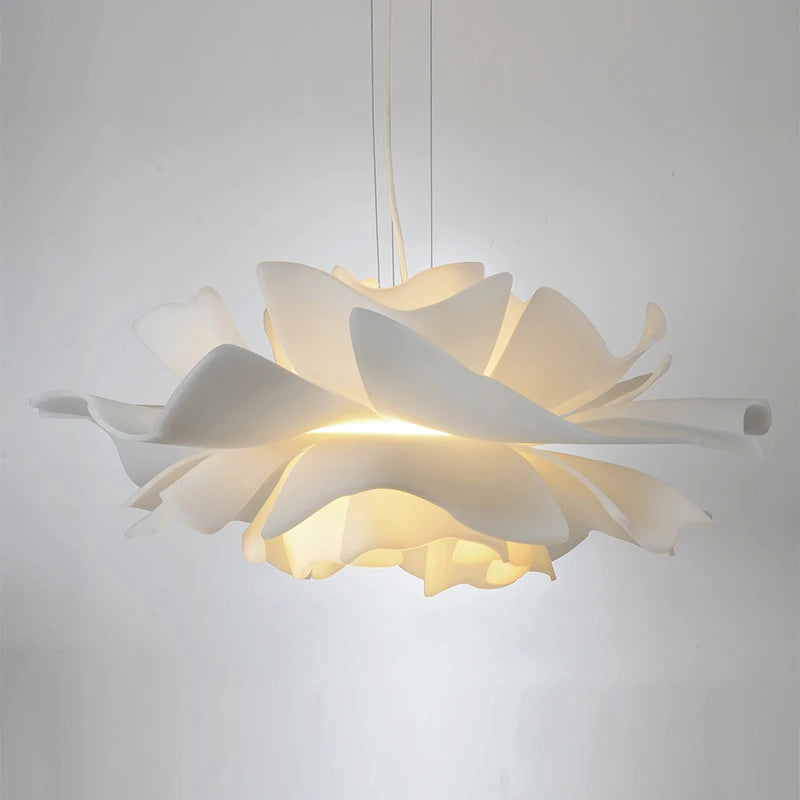 White Double Petal Feature Design Interior Pendant Light Material Living Room Attic Entrance Chandelier