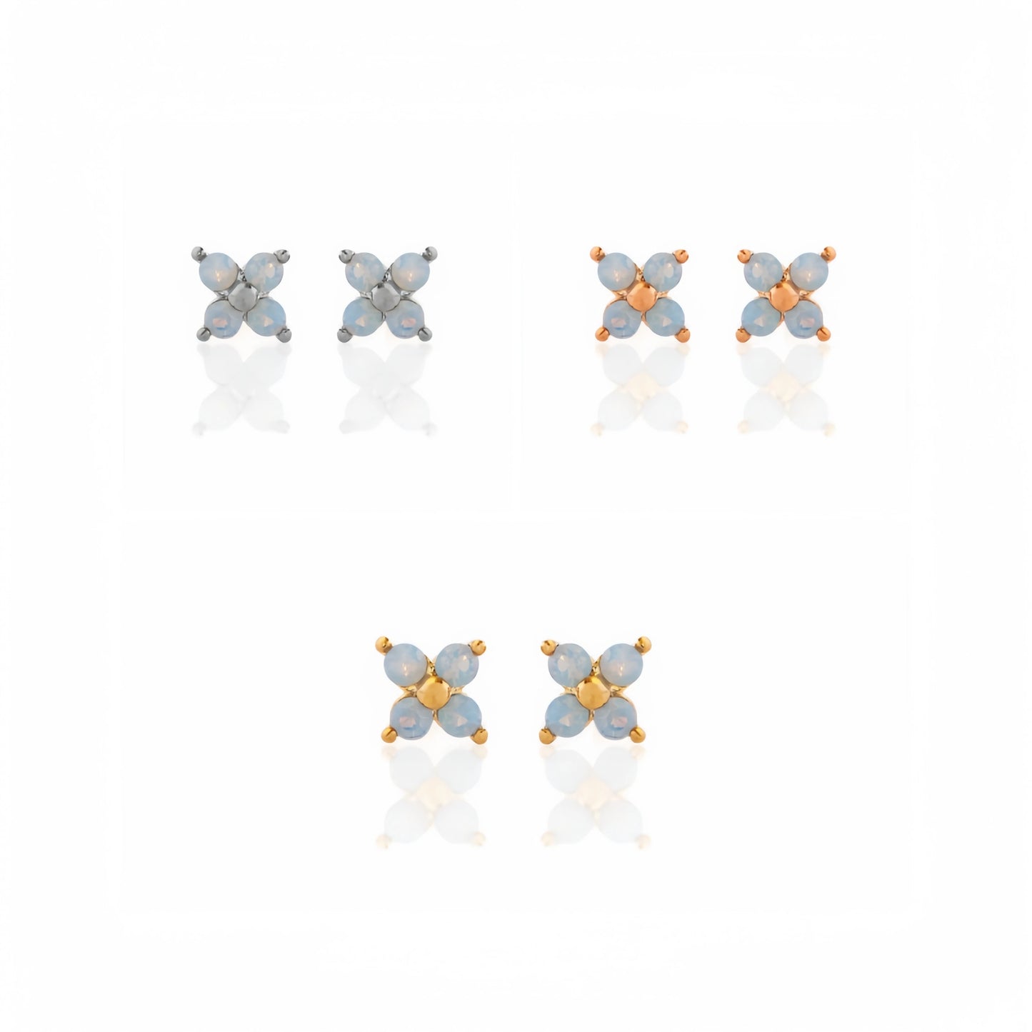 ZUOLA Wholesale Eco-friendly Brass 925 Silver Pole  Flower Shape Cute Colorful Zircon Stud Earrings Women's