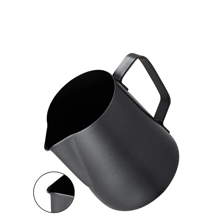 Stainless Steel Eco-Friendly Mini 600ml Black Milk Frother Jug for Arab Barista Coffee Latte Frothing Pitcher