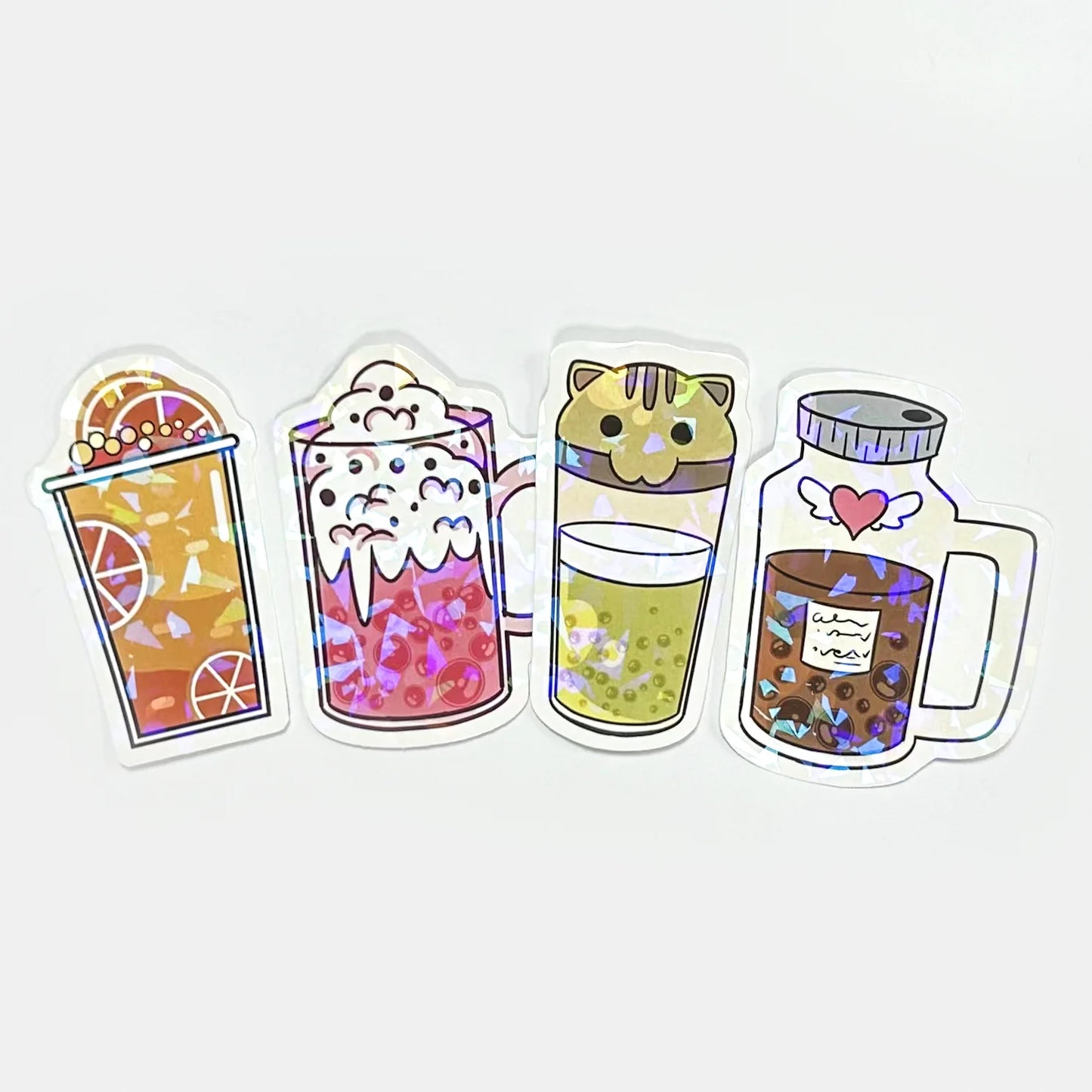 Custom High Quality Printed Logo Label Shiny Die Cut Sticker Waterproof Kiss Cut Vinyl Sticker Holographic Sticker   PVC