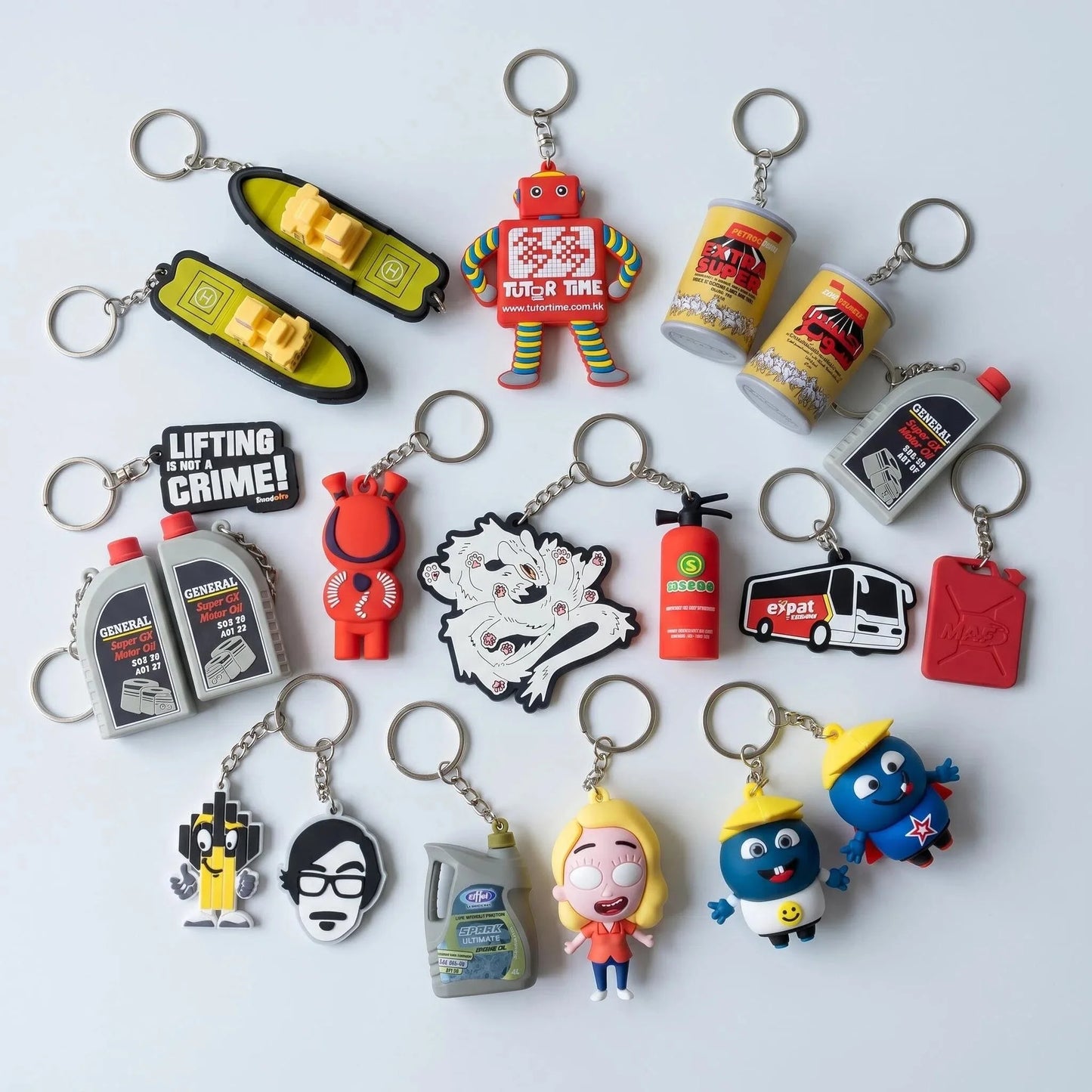 Hot Sell 3D Pvc Keychain With Logo Custom Made Silicone Key Chain 3D  Cartoon logo PVC Keyring