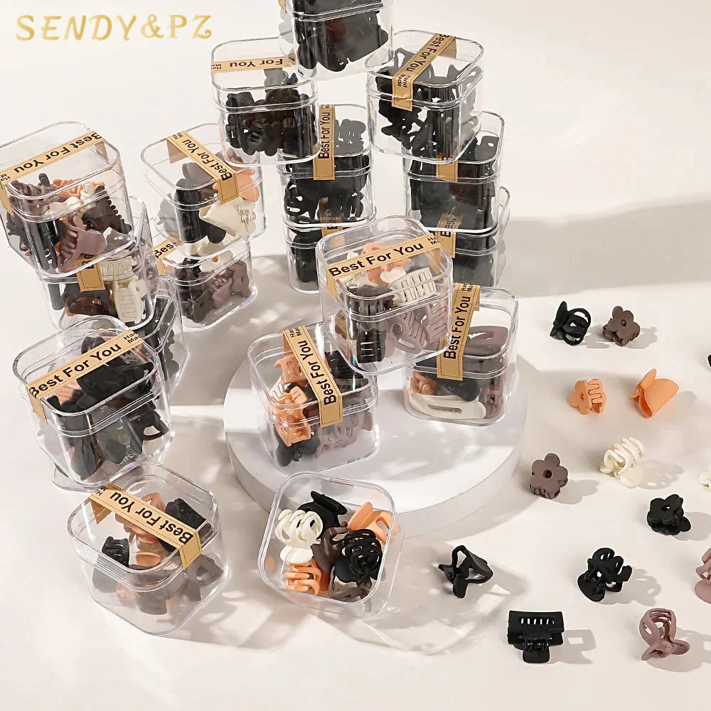 Cute Small Hair Clips for Girls 10pcs/box Geometry Flower Lovely Mini Clip Hairs Women Accessories Wholesale