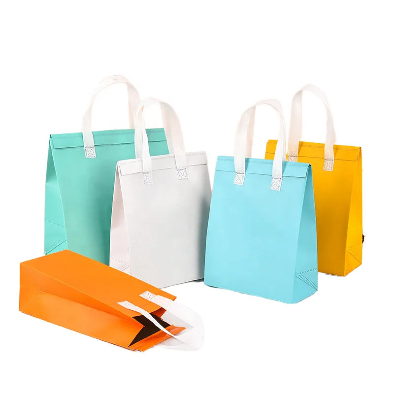 Wholesale Disposable Nonwoven Aluminum Foil Insulation Bag for Ice Cream Beverages Cake Carrying Food Takeout Including Milk