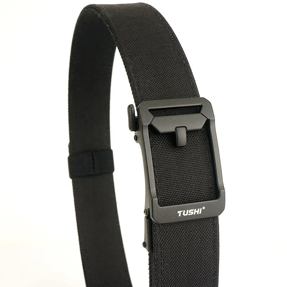 TUSHI Customizable Double-Layer Nylon Alloy Quick Release Automatic Buckle Waist Belt Wear-Resistant Durable Tactical Use