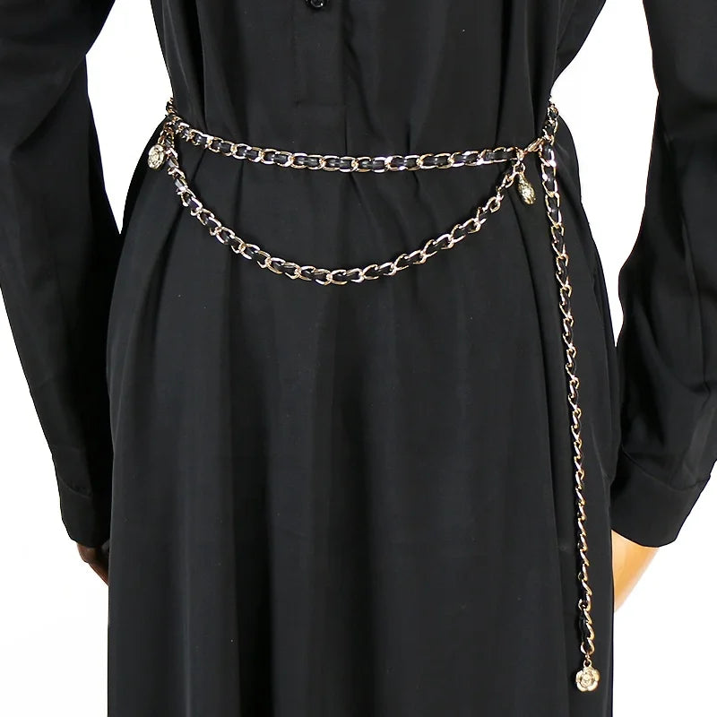 Premium Women's Fashion Metal Chain Belt Accessory Premium Waist Chain for Skirt and Sweater