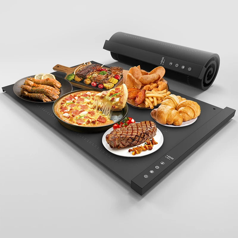 Portable Household Foldable Constant Temperature Fast Heating Electric Smart Folding Silicone Food Warming Chafing Trays